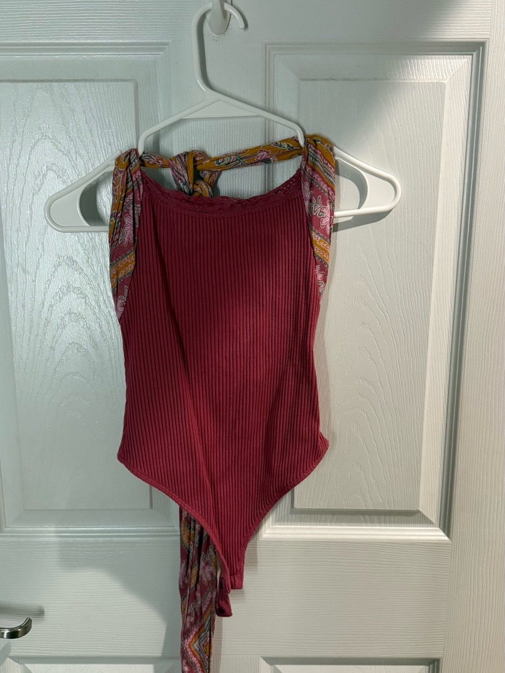 Free people halter bandana tie bodysuit
